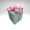 Mint/Pink Sequin Gift Box Decor with Velvet Bow | Christmas & Party Display-86355MIPK